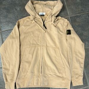 Size xl stone island zip up hoodie beige